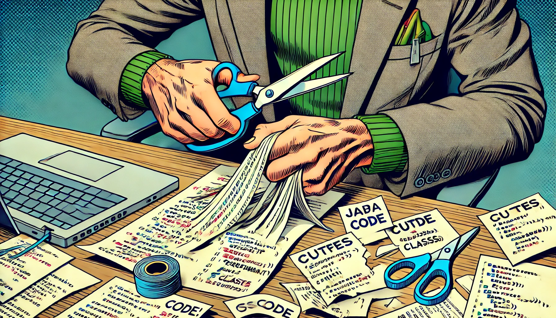 He's mixing in code!